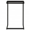 Mesa auxiliar de vidrio templado negro 40x40x60 cm 2