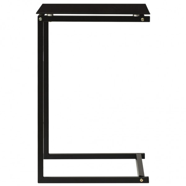 Mesa auxiliar de vidrio templado negro 40x40x60 cm M 3