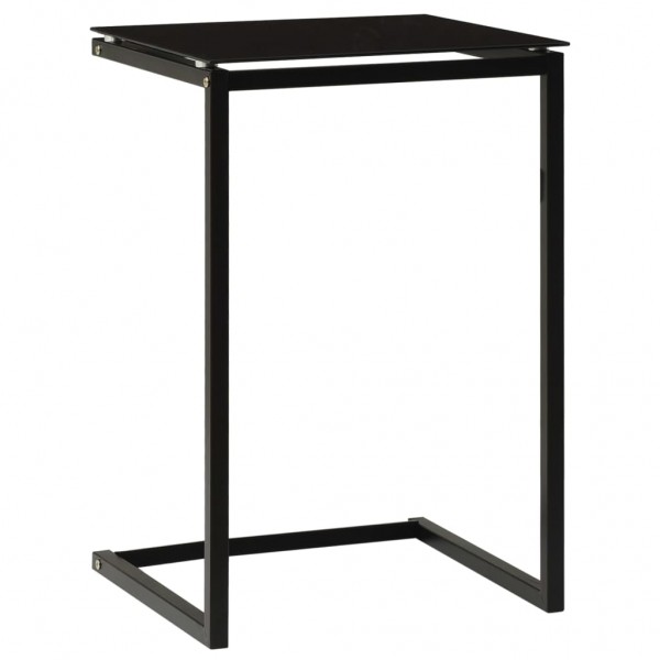 Mesa auxiliar de vidrio templado negro 40x40x60 cm M 4