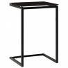 Mesa auxiliar de vidrio templado negro 40x40x60 cm 4