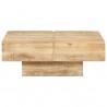 Mesa de centro de madera maciza de mango 80x80x28 cm 3