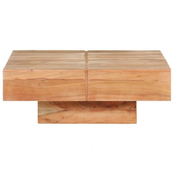 Mesa de centro de madera maciza de acacia 80x80x28 cm M 3