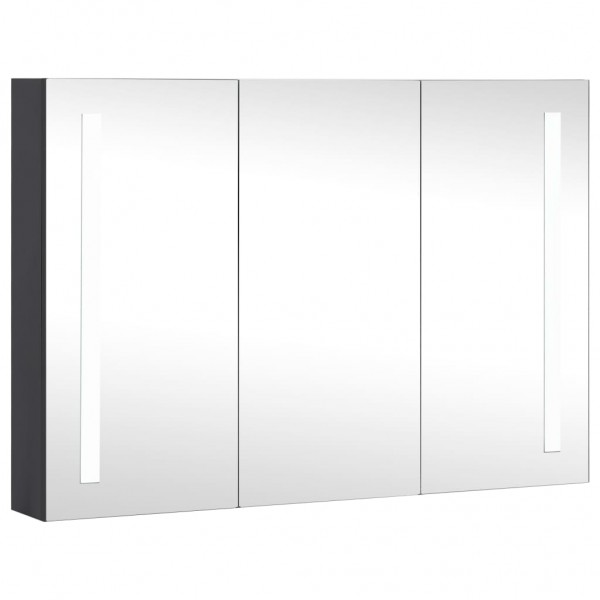 Armario de cuarto de baño con espejo y LED 89x14x62 cm M 2