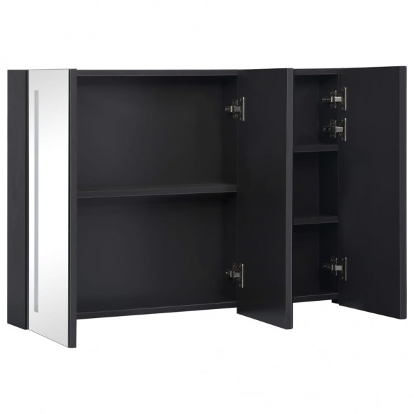 Armario de cuarto de baño con espejo y LED 89x14x62 cm M 5