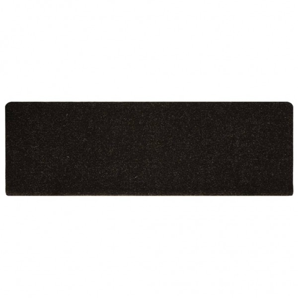 Tapetes de escada autoadesivos 15 peças 65x21x4 cm marrom com borda retangular M 4