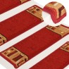 Alfombrilla autoadhesiva para escalera 15 uds rojo 65x21x4 cm 1
