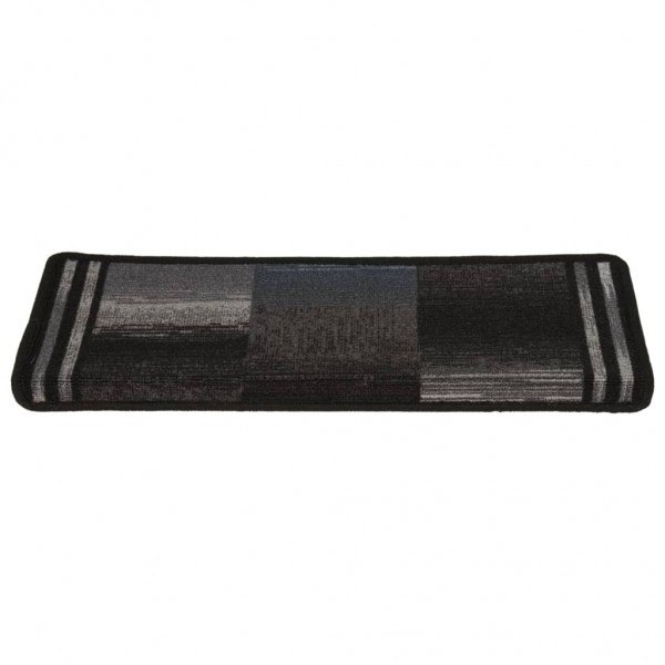 Tapete auto-adhesivo de escada 15uds preto cinza 65x21x4cm M 3