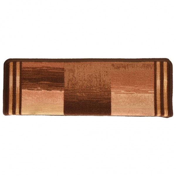 Tapetes de escada autoadesivos 15 pcs 65x21x4 cm castanho M 4