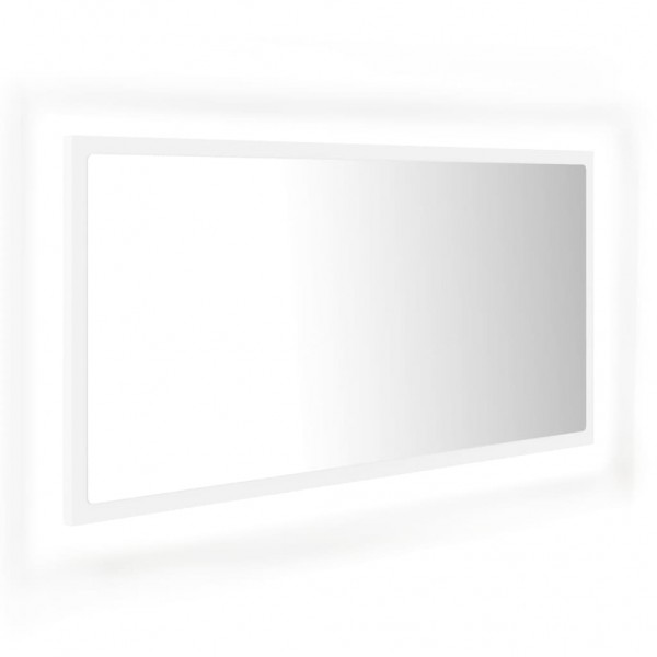 Espelho de casa de banho com LED 90x8.5x37 cm acrílico branco M 2