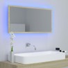 Espejo de baño LED acrílico color roble Sonoma 90x8.5x37 cm 4