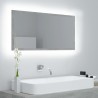 Espejo de baño LED acrílico gris hormigón 90x8.5x37 cm 1