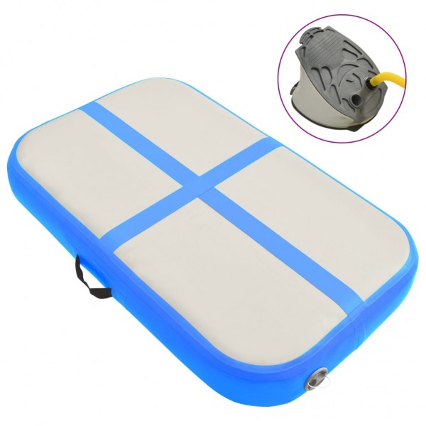 Esterilla inflable de gimnasia con bomba PVC azul 60x100x15 cm D