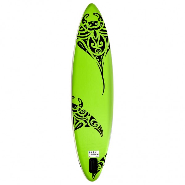 Juego de tabla de paddle surf hinchable verde 305x76x15 cm M 4