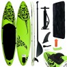 Juego de tabla de paddle surf hinchable verde 366x76x15 cm 1