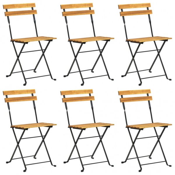 7 pcs conjunto dobrável de jantar p/ jardim acácia maciça M 2