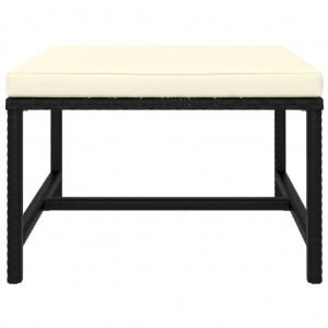 Reposapies seccional con cojín de ratán sintético negro H