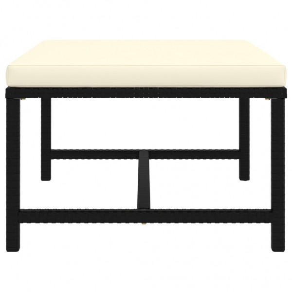 Reposapies seccional con cojín de ratán sintético negro M 3