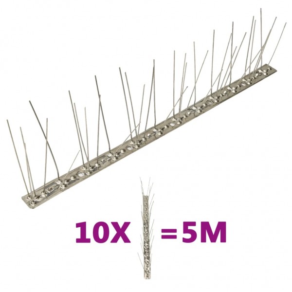 Set de 10 hileras pinchos contra pájaros y palomas 10 filas 5 m D