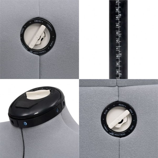 Manequim feminino ajustável tamanho M 40-46 cinzento M 2
