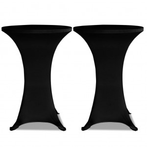 2 Manteles negros ajustados para mesa de pie - 70 cm diámetro H
