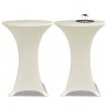 2 Manteles color crema ajustados para mesa de pie - 60 cm diámetro 1