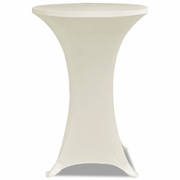 2 Manteles color crema ajustados para mesa de pie - 60 cm diámetro M 3