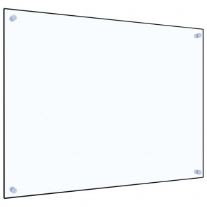 Protector contra salpicaduras cocina vidrio templado 80x60 cm H