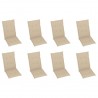 Cadeiras de jardim reclináveis c/ almofadões 8 pcs teca maciça 5