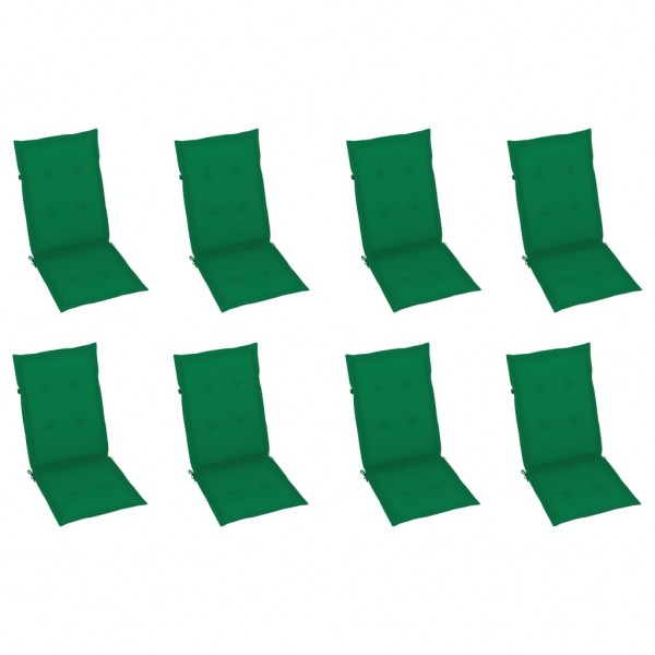 Cadeiras de jardim reclináveis c/ almofadões 8 pcs teca maciça M 5