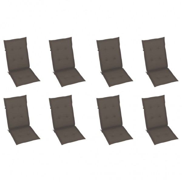 Cadeiras de jardim reclináveis c/ almofadões 8 pcs teca maciça M 5