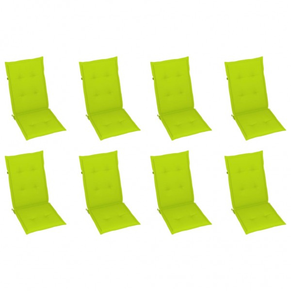 Sillas de jardín reclinables con cojines 8 uds teca maciza M 5