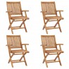Cadeiras de jardim dobráveis 4 pcs madeira de teca maciça 1