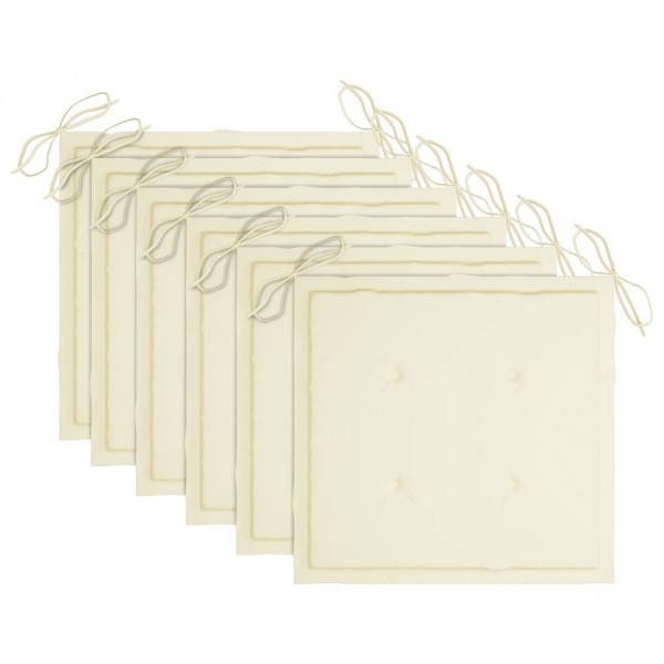 Cadeiras de jardim dobráveis c/ almofadões 6 pcs teca maciça M 5