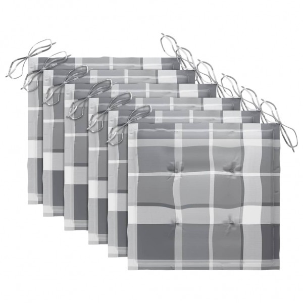 Sillas de jardín plegables 6 uds madera maciza teca con cojines M 5