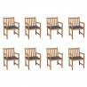 Sillas de jardín 8 uds madera maciza de teca cojines antracita 1