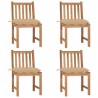 Cadeiras de jardim c/ almofadões 4 pcs madeira de teca maciça 1