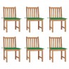 Sillas de jardín 6 unidades con cojines madera maciza de teca 1