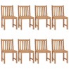Cadeiras de jardim 8 pcs c/ almofadões madeira de teca maciça 2