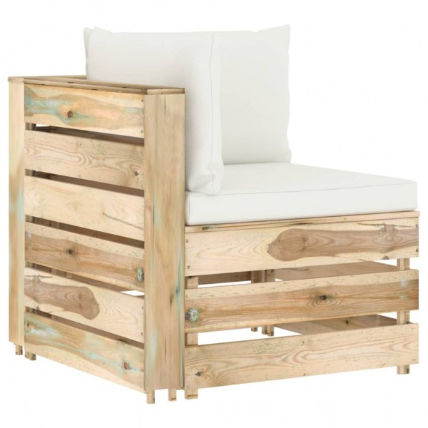 Sofá de esquina seccional con cojines madera impregnada verde D