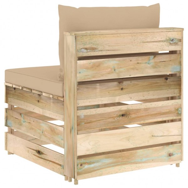 Sofá central seccional con cojines madera impregnada gris M 5