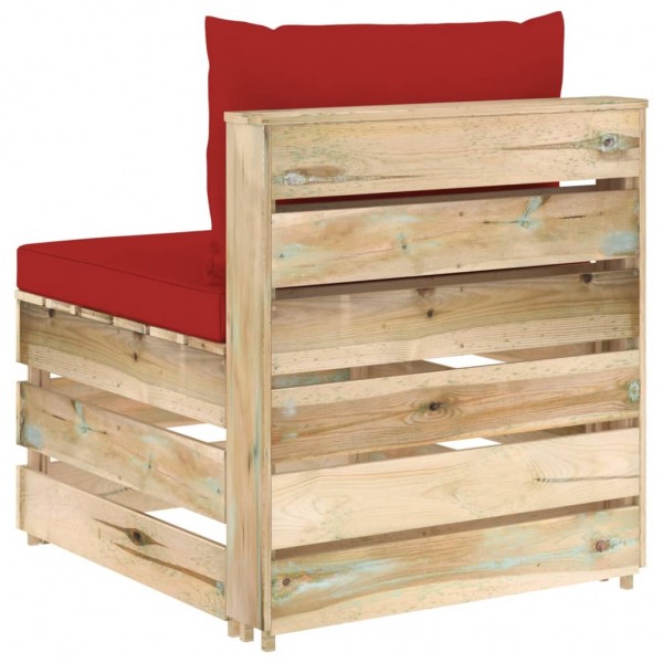 Sofá central seccional con cojines madera impregnada gris M 5