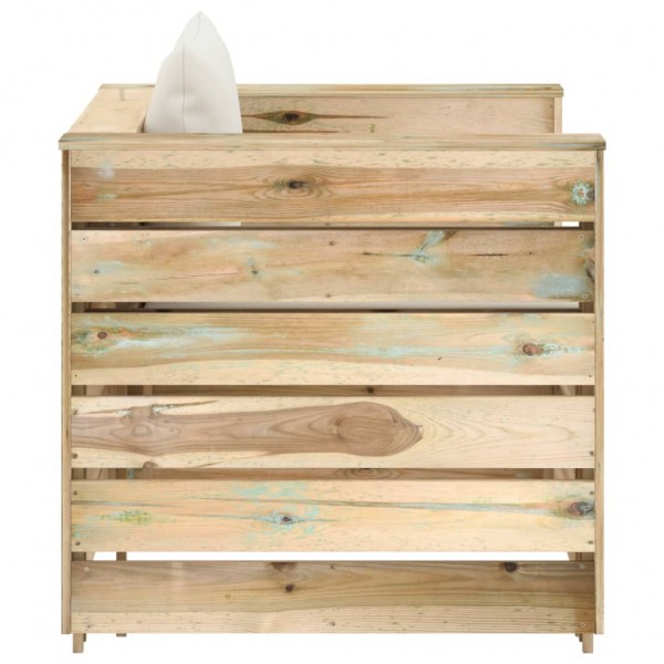 Muebles de jardín 2 pzas con cojines madera impregnada verde M 4