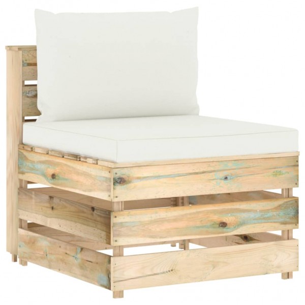 Muebles de jardín 4 pzas con cojines madera impregnada verde M 5