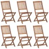 Cadeiras de jardim dobráveis 6 pcs madeira de acácia maciça 1
