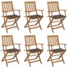 Cadeiras de jardim dobráveis c/ almofadões 6 pcs acácia maciça 1