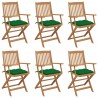 Sillas de jardín plegables 6 uds y cojines madera maciza acacia 1