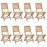 Cadeiras de jardim dobráveis 8 pcs c/ almofadões acácia maciça 1