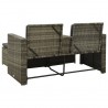 3 pcs conjunto lounge de jardim c/ almofadões vime PE cinzento 5