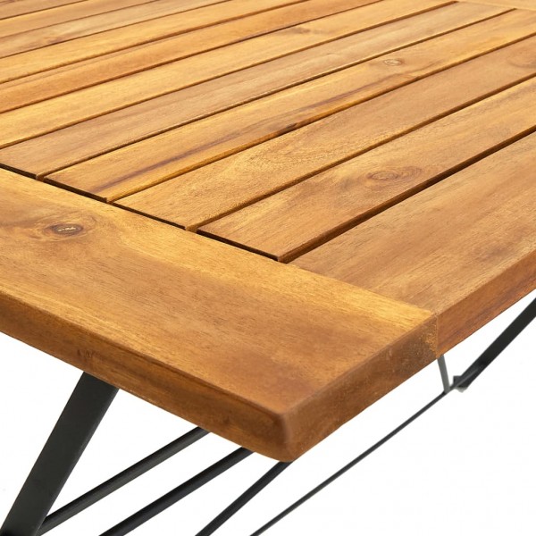 Mesa plegable de jardín de madera maciza de acacia 120x70x74 cm M 5