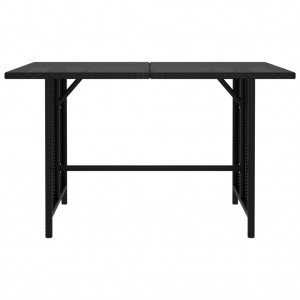 Mesa de jantar para jardim 110x70x65 cm vime PE preto H